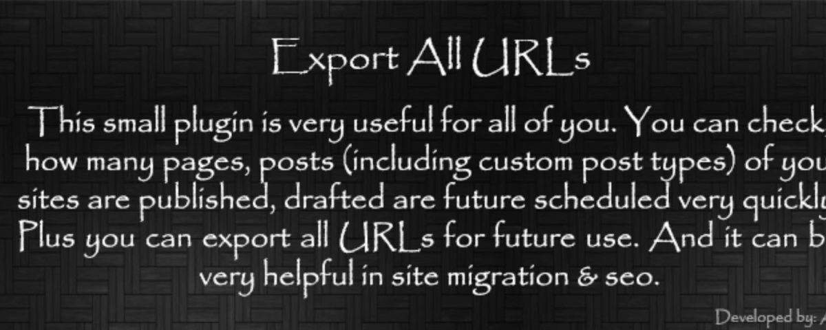 export-all-urls