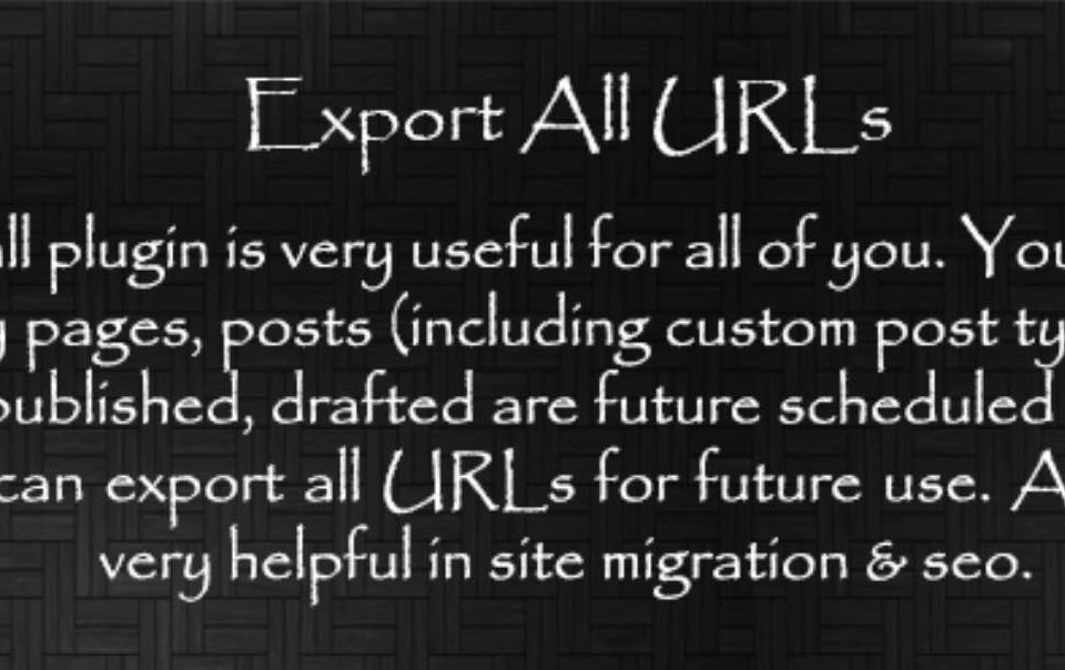 export-all-urls