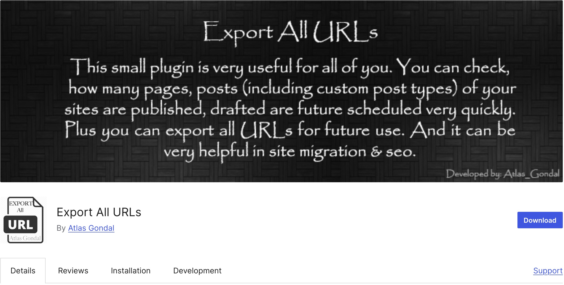 Export All URLs