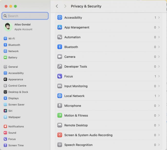 macOS Sequoia 15.0 Privacy & Security Services